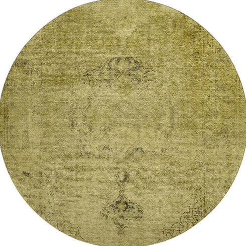 9' X 12' Gold And Wheat Oriental Washable Area Rug With UV Protection