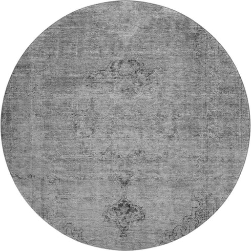 9' X 12' Gray And Ivory Oriental Washable Area Rug With UV Protection