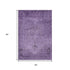 9' X 12' Purple And Ivory Oriental Washable Area Rug With UV Protection
