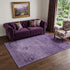 9' X 12' Purple And Ivory Oriental Washable Area Rug With UV Protection