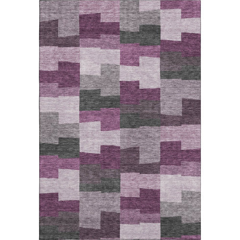 9' X 12' Merlot Gray And Ivory Geometric Washable Area Rug With UV Protection