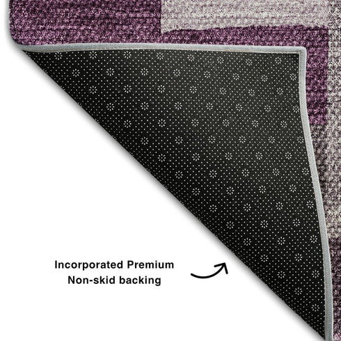 9' X 12' Merlot Gray And Ivory Geometric Washable Area Rug With UV Protection