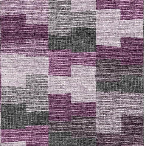 9' X 12' Merlot Gray And Ivory Geometric Washable Area Rug With UV Protection