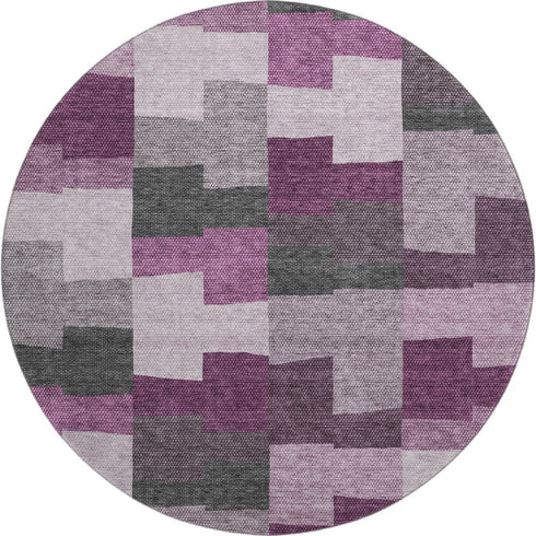 9' X 12' Merlot Gray And Ivory Geometric Washable Area Rug With UV Protection