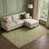 9' X 12' Artichoke Green And Rust Floral Washable Area Rug With UV Protection