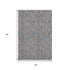 9' X 12' Coffee And Blue Floral Washable Area Rug With UV Protection