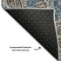 9' X 12' Coffee And Blue Floral Washable Area Rug With UV Protection