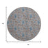 9' X 12' Coffee And Blue Floral Washable Area Rug With UV Protection