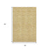 9' X 12' Gold And Wheat Floral Washable Area Rug With UV Protection