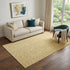 9' X 12' Gold And Wheat Floral Washable Area Rug With UV Protection