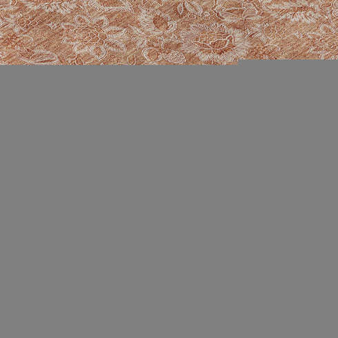 9' X 12' Salmon And Ivory Floral Washable Area Rug With UV Protection