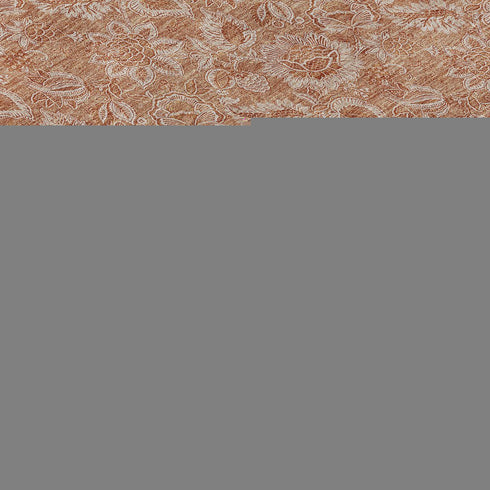 9' X 12' Salmon And Ivory Floral Washable Area Rug With UV Protection
