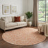 9' X 12' Salmon And Ivory Floral Washable Area Rug With UV Protection