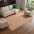 9' X 12' Salmon And Ivory Floral Washable Area Rug With UV Protection