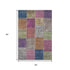 9' X 12' Copper Blue And Purple Patchwork Washable Area Rug With UV Protection
