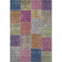 9' X 12' Copper Blue And Purple Patchwork Washable Area Rug With UV Protection