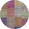 9' X 12' Copper Blue And Purple Patchwork Washable Area Rug With UV Protection