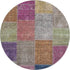 9' X 12' Copper Blue And Purple Patchwork Washable Area Rug With UV Protection