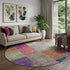 9' X 12' Copper Blue And Purple Patchwork Washable Area Rug With UV Protection