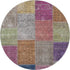 9' X 12' Copper Blue And Purple Patchwork Washable Area Rug With UV Protection