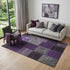 8' X 10' Eggplant Gray And Purple Patchwork Washable Area Rug With UV Protection