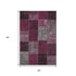 9' X 12' Merlot Gray And Burgundy Patchwork Washable Area Rug With UV Protection