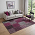 9' X 12' Merlot Gray And Burgundy Patchwork Washable Area Rug With UV Protection