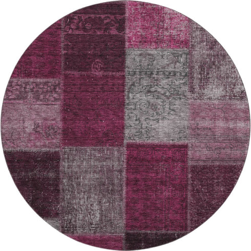 9' X 12' Merlot Gray And Burgundy Patchwork Washable Area Rug With UV Protection