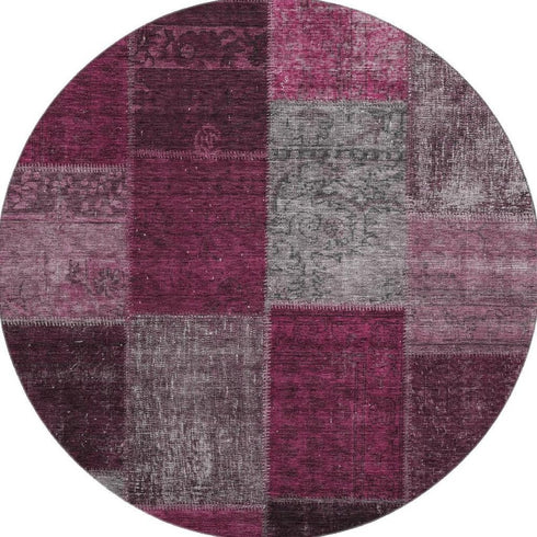 9' X 12' Merlot Gray And Burgundy Patchwork Washable Area Rug With UV Protection