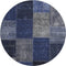 9' X 12' Navy Blue And Gray Patchwork Washable Area Rug With UV Protection