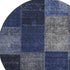 9' X 12' Navy Blue And Gray Patchwork Washable Area Rug With UV Protection