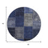 9' X 12' Navy Blue And Gray Patchwork Washable Area Rug With UV Protection