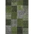 9' X 12' Olive Green And Gray Patchwork Washable Area Rug With UV Protection