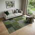 9' X 12' Olive Green And Gray Patchwork Washable Area Rug With UV Protection