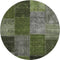 9' X 12' Olive Green And Gray Patchwork Washable Area Rug With UV Protection