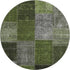 9' X 12' Olive Green And Gray Patchwork Washable Area Rug With UV Protection