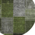 9' X 12' Olive Green And Gray Patchwork Washable Area Rug With UV Protection