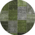 9' X 12' Olive Green And Gray Patchwork Washable Area Rug With UV Protection