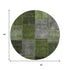 9' X 12' Olive Green And Gray Patchwork Washable Area Rug With UV Protection