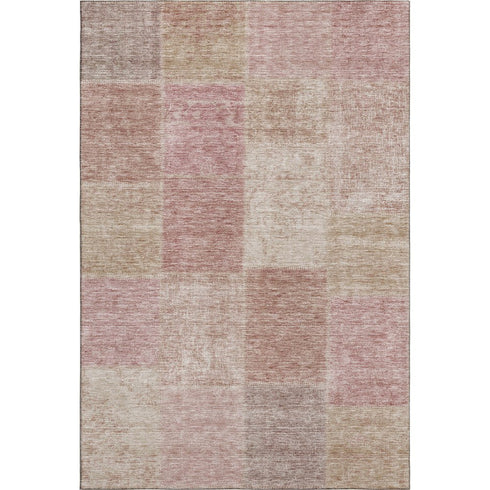 9' X 12' Blush And Beige Patchwork Washable Area Rug With UV Protection
