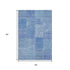 9' X 12' Denim Blue And Ivory Patchwork Washable Area Rug With UV Protection