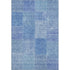 9' X 12' Denim Blue And Ivory Patchwork Washable Area Rug With UV Protection