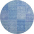 9' X 12' Denim Blue And Ivory Patchwork Washable Area Rug With UV Protection
