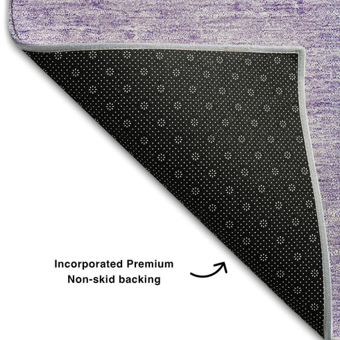 9' X 12' Lavender And Purple Patchwork Washable Area Rug With UV Protection