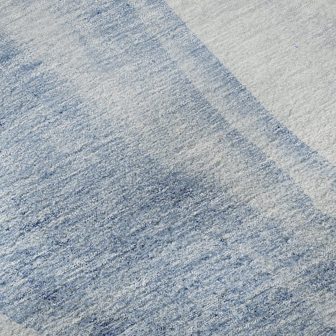 9' X 12' Blue And Ivory Abstract Washable Area Rug With UV Protection