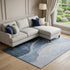 9' X 12' Blue And Ivory Abstract Washable Area Rug With UV Protection
