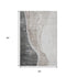 9' X 12' Charcoal And Ivory Abstract Washable Area Rug With UV Protection