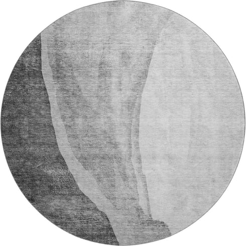 8' X 10' Gray And Ivory Abstract Washable Area Rug With UV Protection