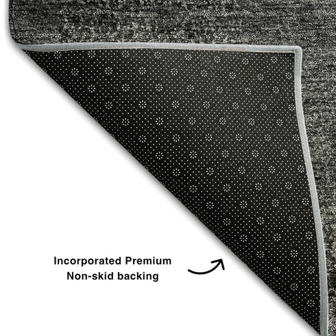 8' X 10' Gray And Ivory Abstract Washable Area Rug With UV Protection