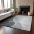 8' X 10' Gray And Ivory Abstract Washable Area Rug With UV Protection